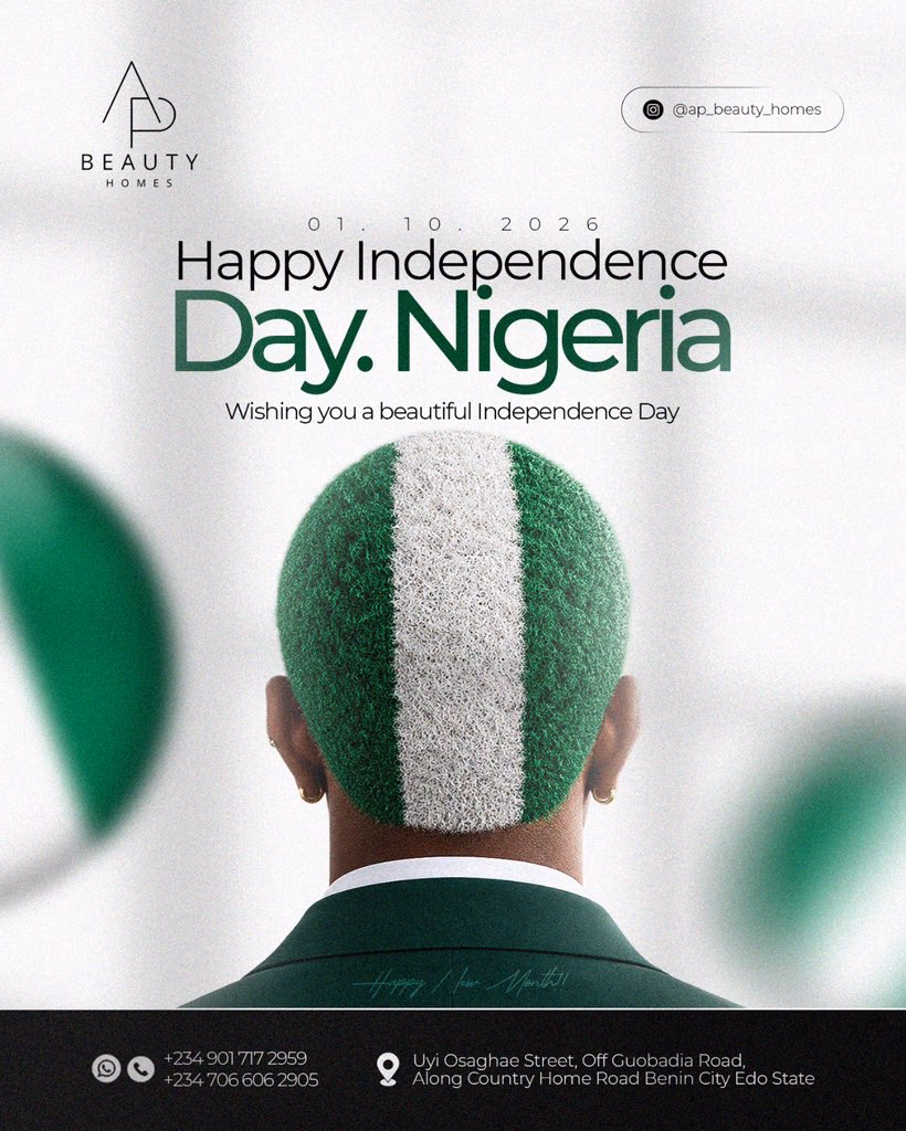 Nigerian Independence Day Beauty Salon Social Media Design — X UI design by Desseygraphix (Slide 2)