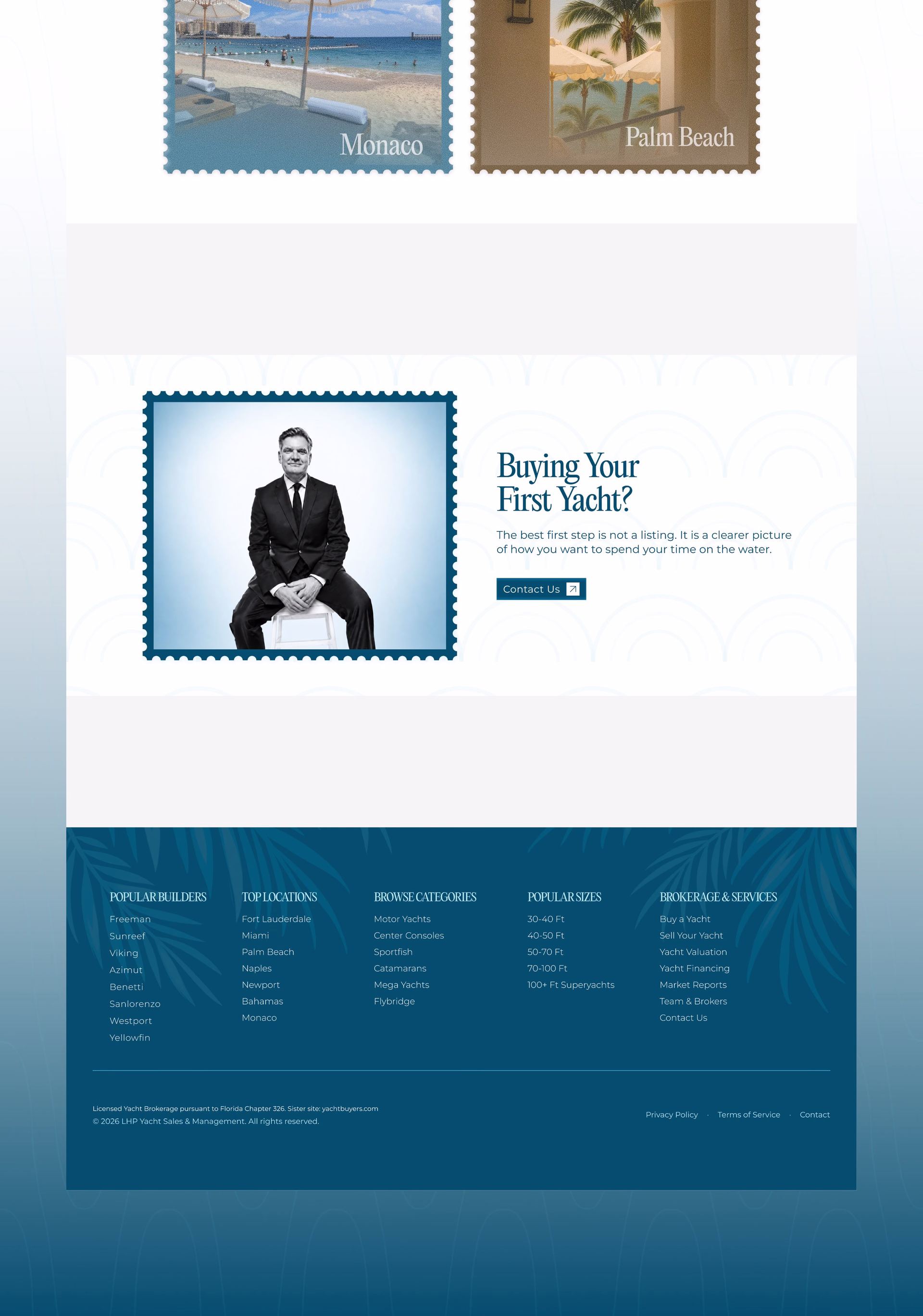 LHP Yacht Brokerage & Management Website — X UI design by Nati (Slide 4)