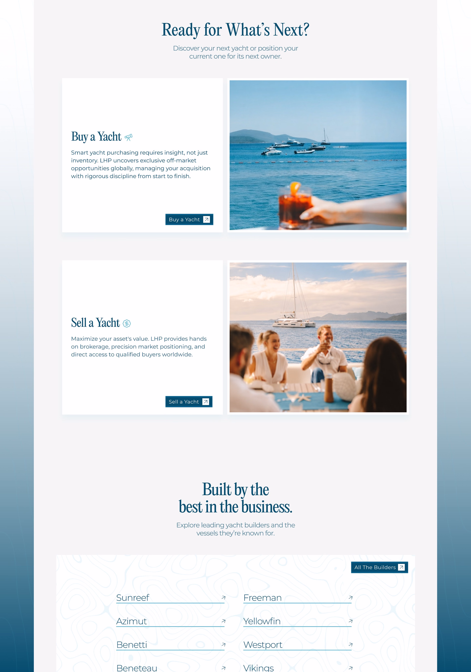 LHP Yacht Brokerage & Management Website — X UI design by Nati (Slide 2)
