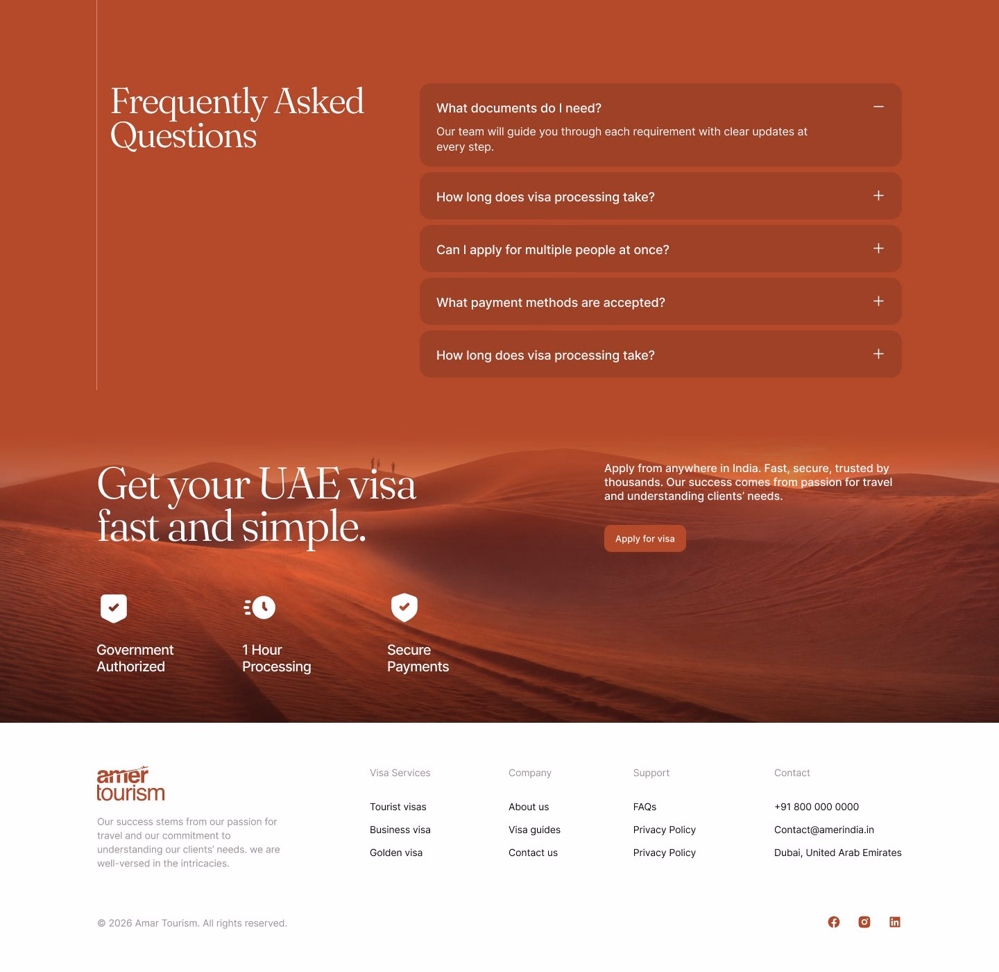 Amer Tourism Travel Booking Landing Page UI — X UI design by Sajon (Slide 2)