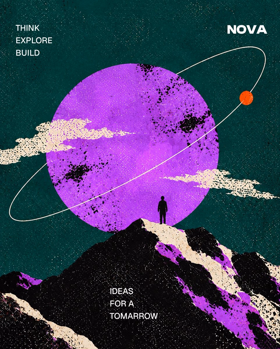 Swiss-Style Editorial Poster with Textured Landscape — X UI design by Oriku (Slide 3)