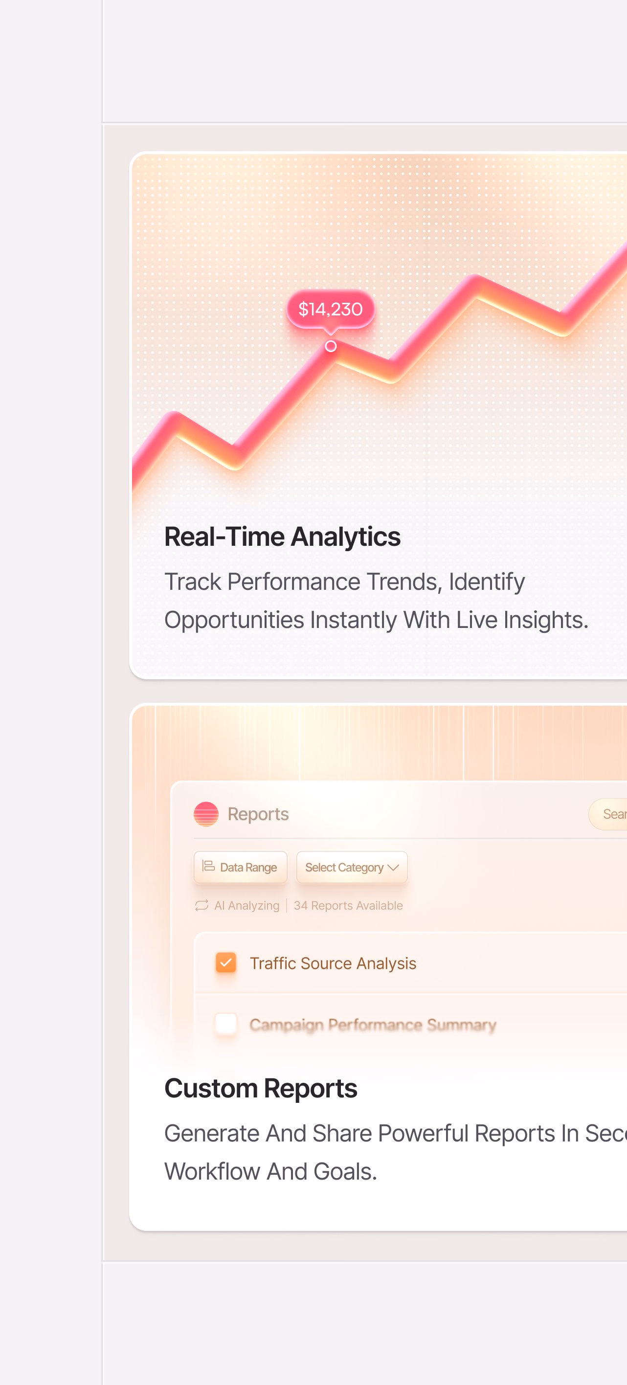 SaaS Analytics Dashboard Bento Grid UI — X UI design by Simoom (Slide 1)
