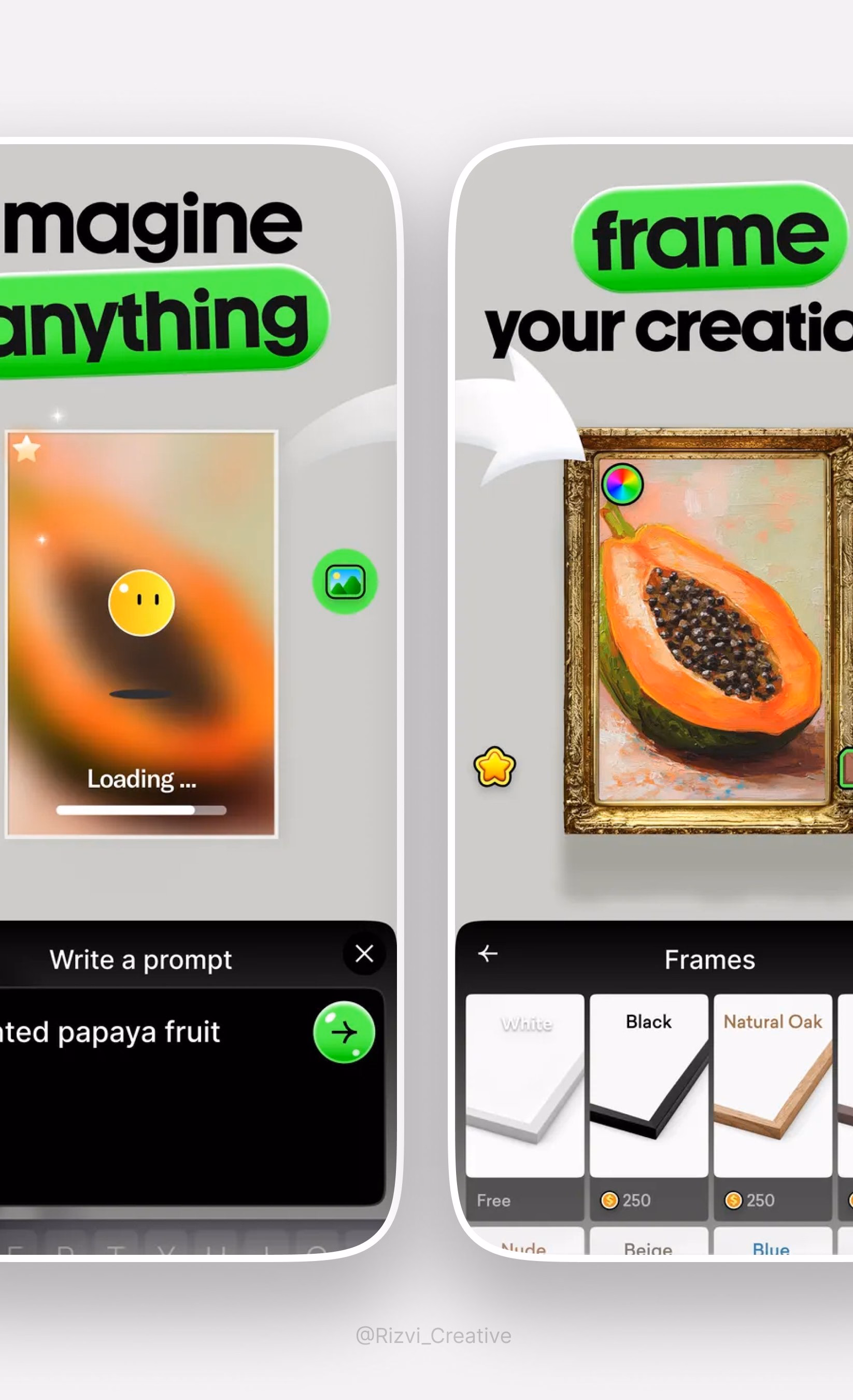 AI Art Game App Store Onboarding Mobile UI — X UI design by Rizvi (Slide 2)
