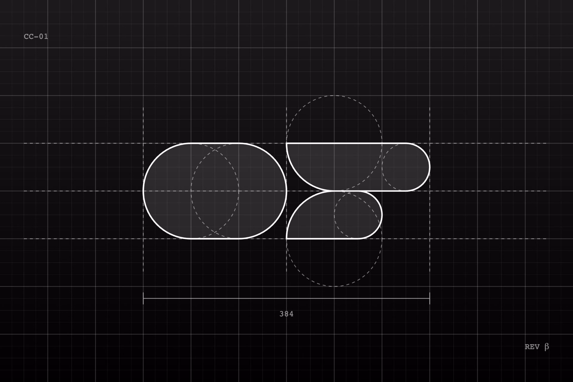 Geometric Logo Construction Blueprint — X UI design by Jesse (Slide 3)