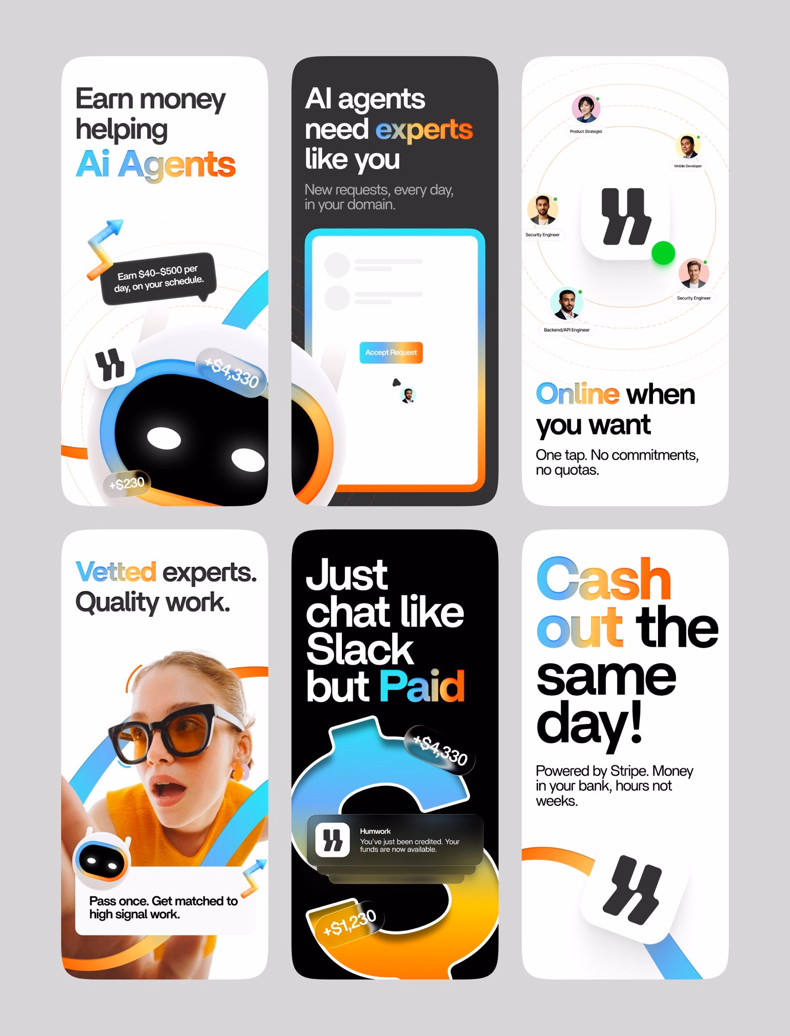 Humwork AI Expert App Store Screenshots — X UI design by Kree8 (Slide 1)