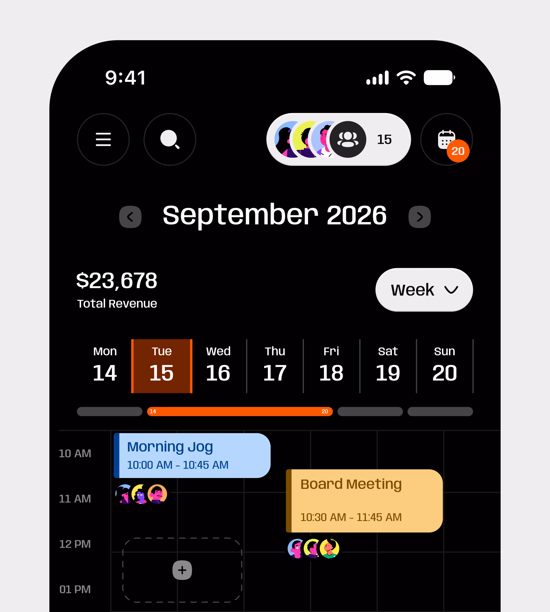 Calendar Mobile App Redesign — X UI design by Dottaa (Slide 3)