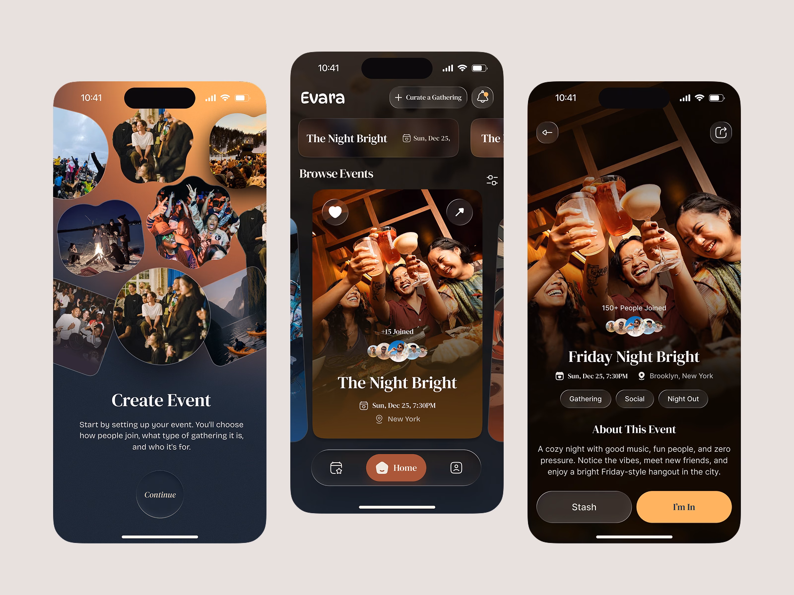 Evara Events Mobile App Feed and Detail UI — X UI design by Md Shohanur Rahman (Slide 1)