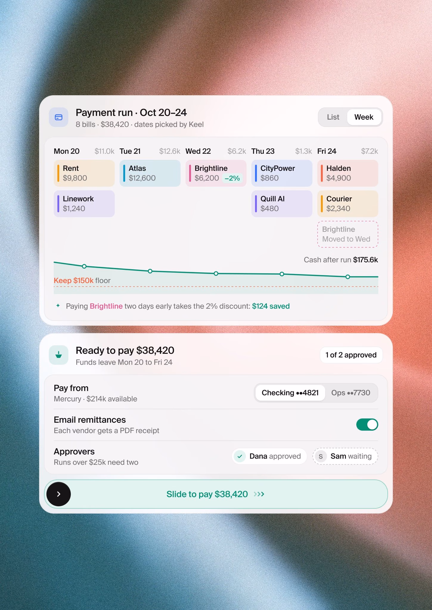Fintech SaaS Tax Set-Aside Dashboard — X UI design by turbo (Slide 3)