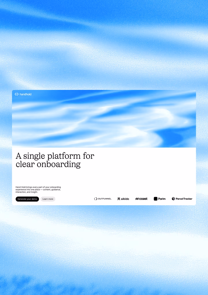 Minimalist SaaS Onboarding Landing Page — UI design by Bakers Studio