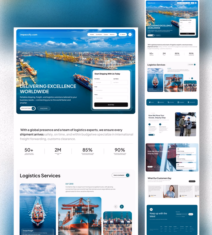 Modern Shipping Logistics Web Design UI design inspiration
