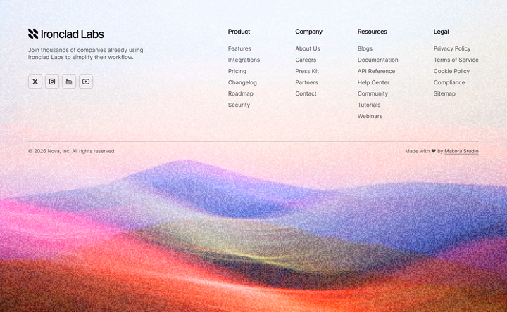 Modern SaaS Footer UI Design — UI design by Kartik Bansal