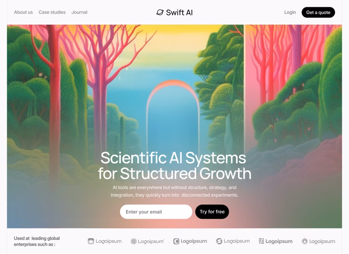 Swift AI Hero Section Design UI design inspiration