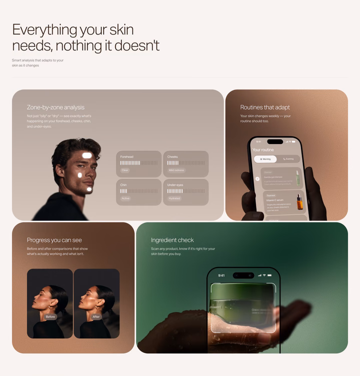 Skincare App Marketing Landing Page — UI design by Andrii