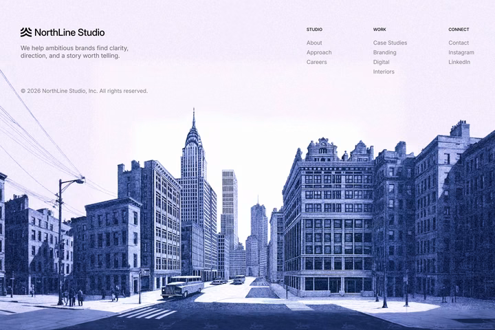 NorthLine Studio Footer Design — UI design by Kartik Bansal