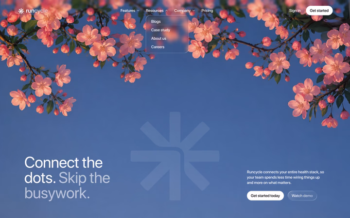 Runcycle SaaS Hero Section Design — UI design by Hardik