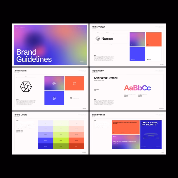 Numen Brand Guidelines Presentation — UI design by gigi