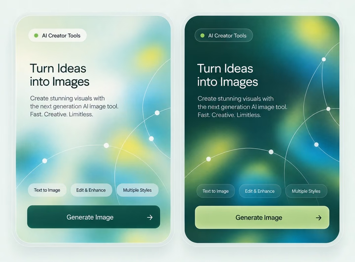 AI Image Generator Mobile App UI Concept — UI design by Albia