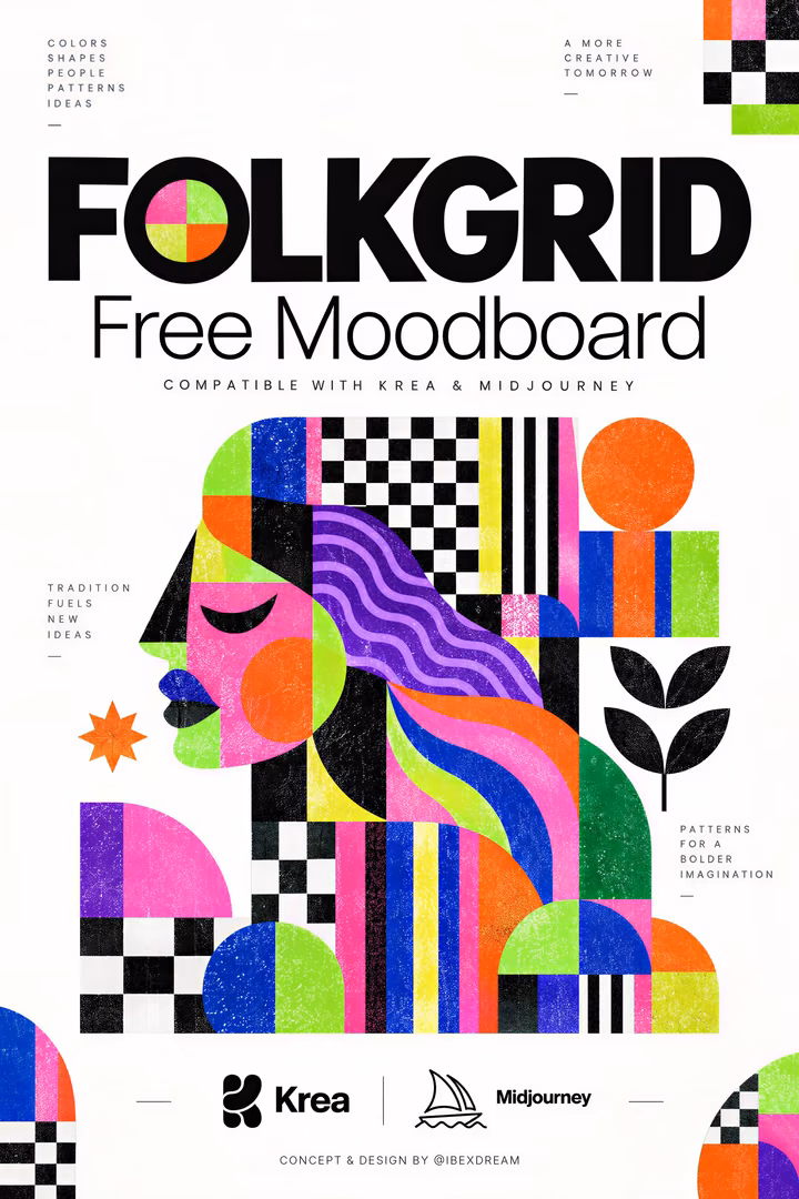 Folkgrid Free Moodboard — UI design by ibexdream