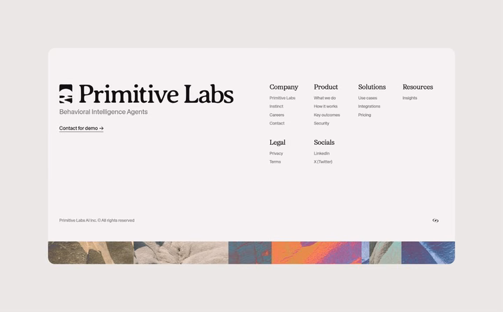 Primitive Labs Footer Design — UI design by rowan 🇦🇺