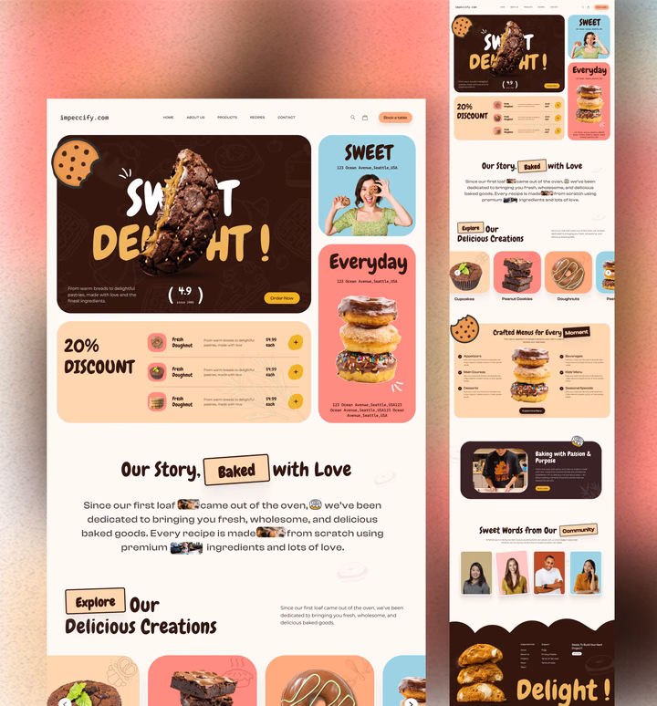 Bakery and Pastry Shop Website Design — UI design by Laiba Web Designer