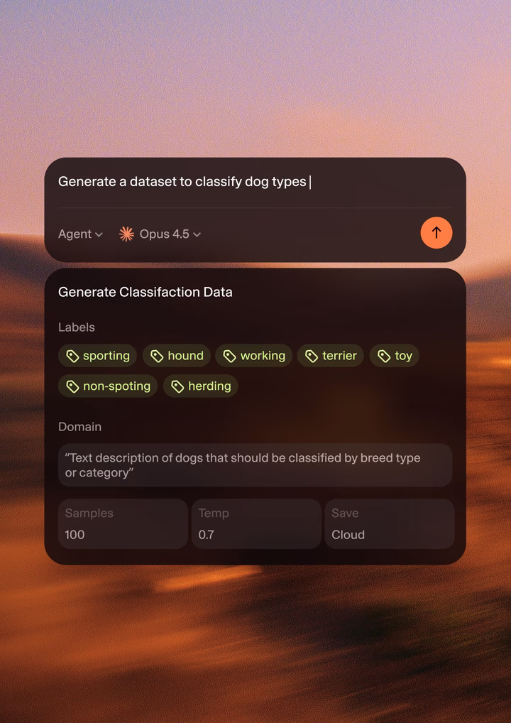 AI Prompt Interface and Dataset Generator UI — UI design by Bakers Studio