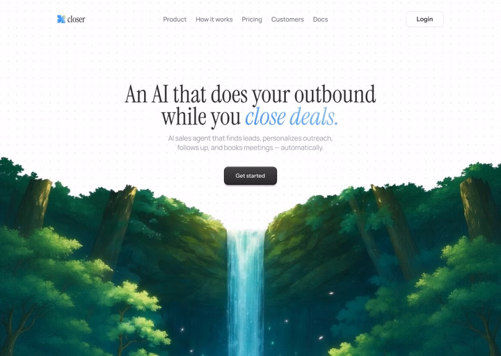 Closer AI Landing Page — UI design by Ahmed Hassan