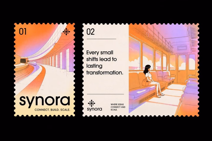 Synora Brand Identity Stamp Concept — UI design by Tushar Pandey