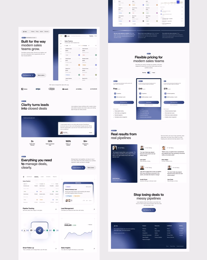 Sales CRM Landing Page Design — UI design by Akanksha