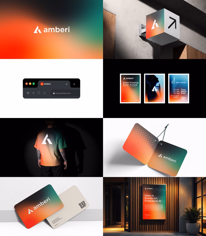 Amberi Brand Identity Showcase — UI design by Joyanta Roy - Logo and Branding Designer