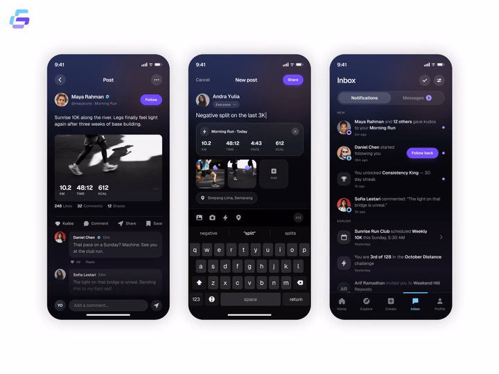 Running App Mobile UI Design — UI design by Farhan