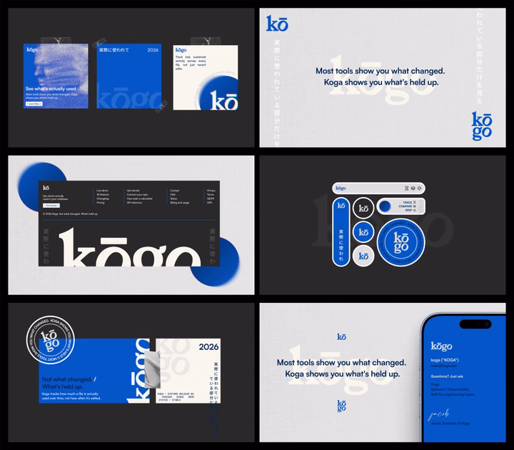 Kōgo Developer Tools Brand and UI Design System — UI design by Namya @ Supafast