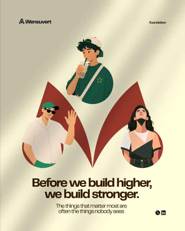Startup Social Media Brand Foundation Illustration Poster — UI design by Trenchs_Dsigner