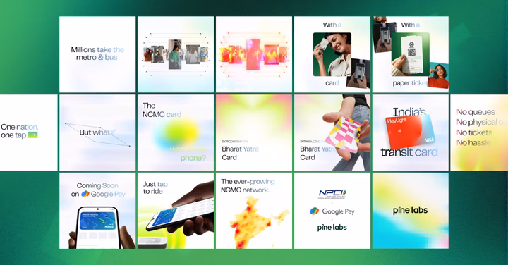 Fintech Transit Card Storyboard Grid — UI design by Sahil