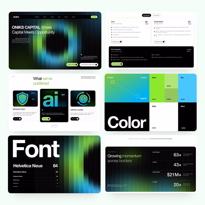 Oniks Capital Venture Studio Web Design System — UI design by Sonia Tkachuk