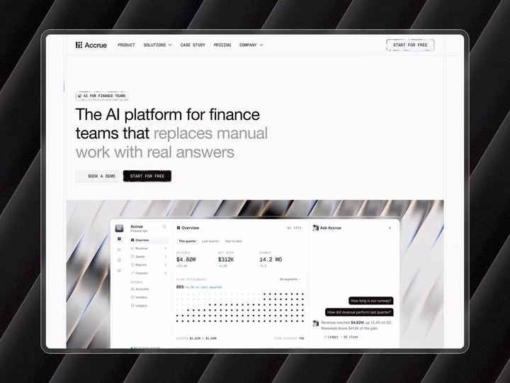 AI Finance Platform Landing Page UI Design — UI design by Amani • Design Partner