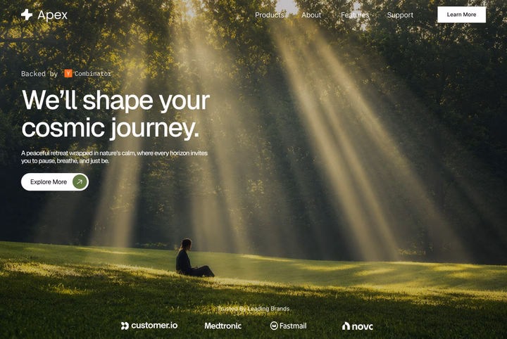 Cinematic Nature-Themed SaaS Landing Page Hero Section — UI design by vansh 🍉