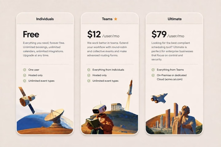 SaaS Scheduling Tool Pricing Section — UI design by Pranav