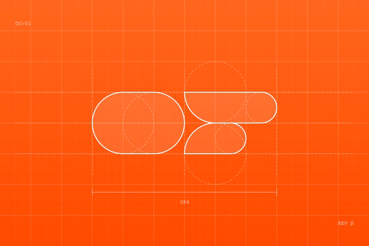 Geometric Logo Construction Blueprint design by Jesse