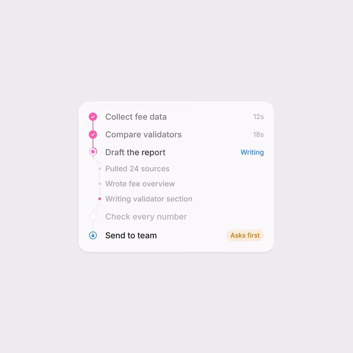 AI Agent Task Progress Timeline Component UI design inspiration